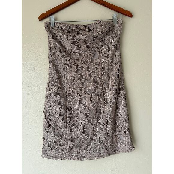 C. Luce Beige Lace Tube Dress Size Medium - Picture 6 of 12